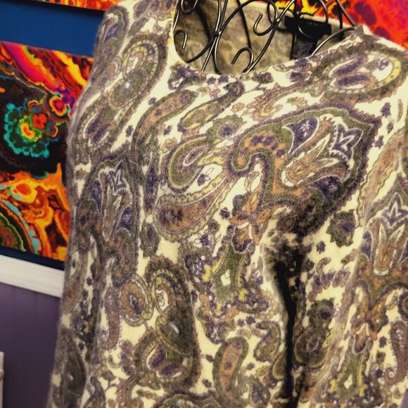 Sarah Spencer ~ Sz 1X ~ Paisley Wool Sweater ~ Excellent Condition - Picture 1 of 8